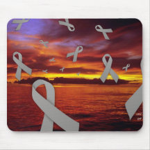 Diabetes Awareness Ribbons Float Through Sunset Mousepads