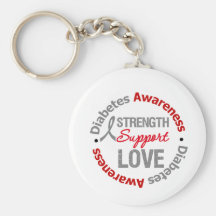 Diabetes Awareness Strength Support Love Keychain