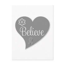 Diabetes Believe Gray Heart postcards by giftsforawareness Diabetes Believe Gray Heart postcards