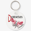Diabetes BUTTERFLY 3 keychains