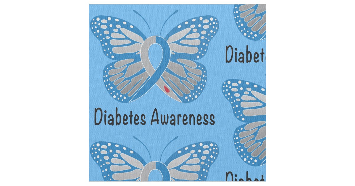 Diabetes Butterfly Awareness Ribbon Fabric Zazzle