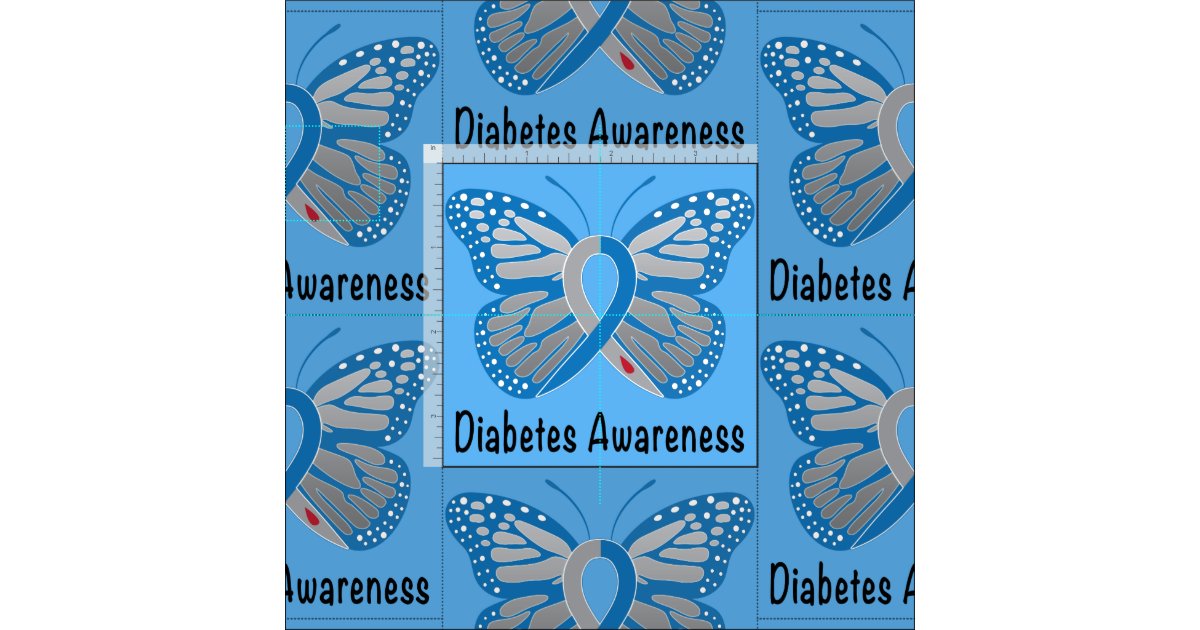 Diabetes Butterfly Awareness Ribbon Fabric Zazzle