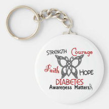 Diabetes Celtic Butterfly 3 Key Chains