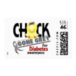Diabetes Chick Gone Grey 2 Postage Stamps