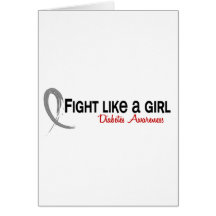 Diabetes Fight Like A Girl 6.3 Greeting Card