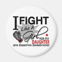 Diabetes Fight Like A Girl Daughter 11 Fridge Magnets