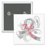 Diabetes Fight Like a Girl Flourish Buttons