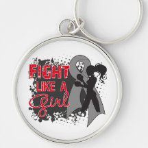 Diabetes Fight Like A Girl Grunge Key Chains