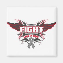 Diabetes Fight Like a Girl Wings.png Refrigerator Magnet