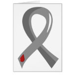 Diabetes Grey Ribbon 3 Card