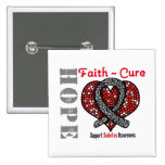 Diabetes Hope Faith Cure Heart Ribbon Button