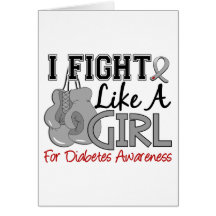Diabetes I Fight Like A Girl 15.5 Greeting Cards