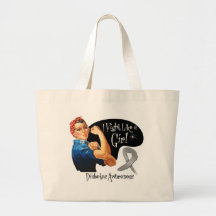 Diabetes I Fight Like a Girl Rosie The Riveter Bags