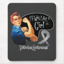 Diabetes I Fight Like a Girl Rosie The Riveter Mouse Pad
