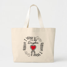 Diabetes I Wear Gray Ribbon For My Daughter Bag