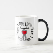 Diabetes I Wear Gray Ribbon For My Daughter Mug