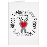 Diabetes I Wear Gray Ribbon For My Uncle Cards