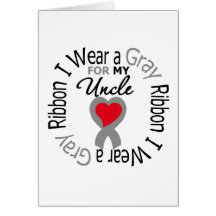Diabetes I Wear Gray Ribbon For My Uncle Cards