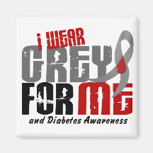 Diabetes I WEAR GREY FOR ME 6.2 Fridge Magnets