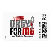 Diabetes I WEAR GREY FOR ME 6.2 Stamp