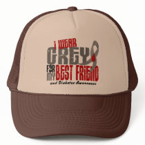 Diabetes I WEAR GREY FOR MY BEST FRIEND 6.2 Mesh Hats