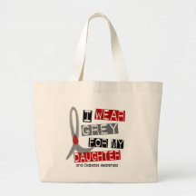 Diabetes I Wear Grey For My Daughter 37 Bags