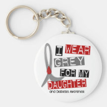 Diabetes I Wear Grey For My Daughter 37 Key Chains