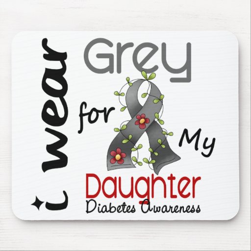 Diabetes I Wear Grey For My Daughter 43 Mouse Mats