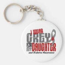 Diabetes I WEAR GREY FOR MY DAUGHTER 6.2 Keychain