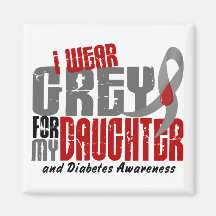 Diabetes I WEAR GREY FOR MY DAUGHTER 6.2 Fridge Magnets