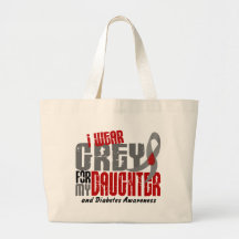 Diabetes I WEAR GREY FOR MY DAUGHTER 6.2 Tote Bag