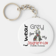 Diabetes I Wear Grey For My Daughter-In-Law 43 Key Chain