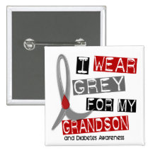 Diabetes I Wear Grey For My Grandson 37 Pin