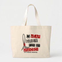 Diabetes I Wear Grey For My Grandson 37 Tote Bag
