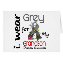 Diabetes I Wear Grey For My Grandson 43 Cards