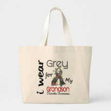 Diabetes I Wear Grey For My Grandson 43 Tote Bag