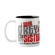 Diabetes I WEAR GREY FOR MY SISTER 6.2 Coffee Mug