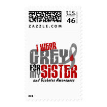Diabetes I WEAR GREY FOR MY SISTER 6.2 Stamps