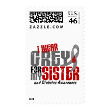 Diabetes I WEAR GREY FOR MY SISTER 6.2 Stamps