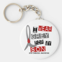 Diabetes I Wear Grey For My Son 37 Keychain