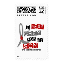 Diabetes I Wear Grey For My Son 37 Stamp