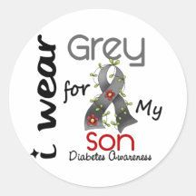 Diabetes I Wear Grey For My Son 43 Stickers