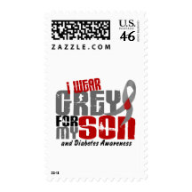 Diabetes I WEAR GREY FOR MY SON 6.2 Stamps