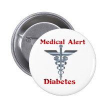 Diabetes Medical Alert Silver Rod & Snakes Pins