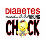 Diabetes Messed With The Wrong Chick Postcard