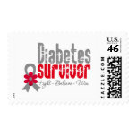 Diabetes Survivor Flower Ribbon Postage Stamps