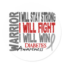 Diabetes Warrior Round Sticker