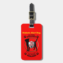 Diabetic Alert Dog ID Tags For Bags