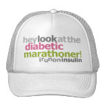 Diabetic Marathoner - I Run On Insulin hats