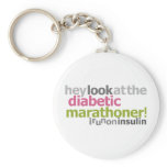 Diabetic Marathoner - I Run On Insulin keychains